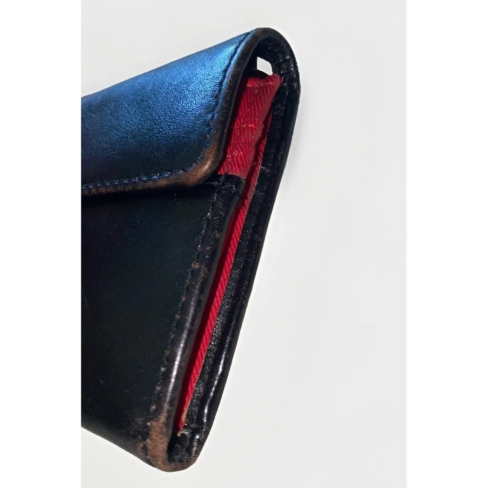 Hobo International Black Leather Snap Tab Checkbook Wallet